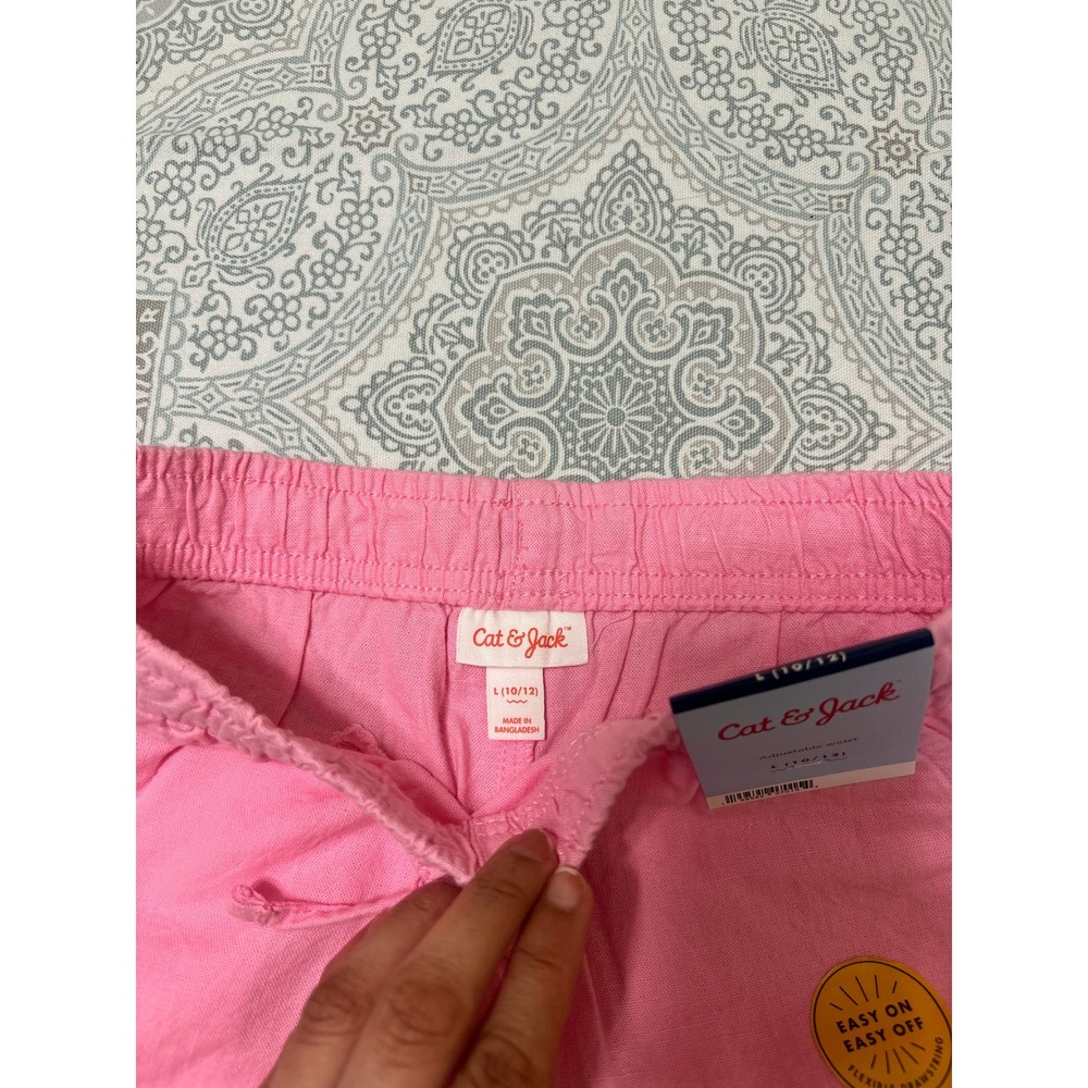 Cat & Jack Girls Pink Adjustable Waist Pull On Shorts Size L 10/12 NWT - Picture 5 of 5